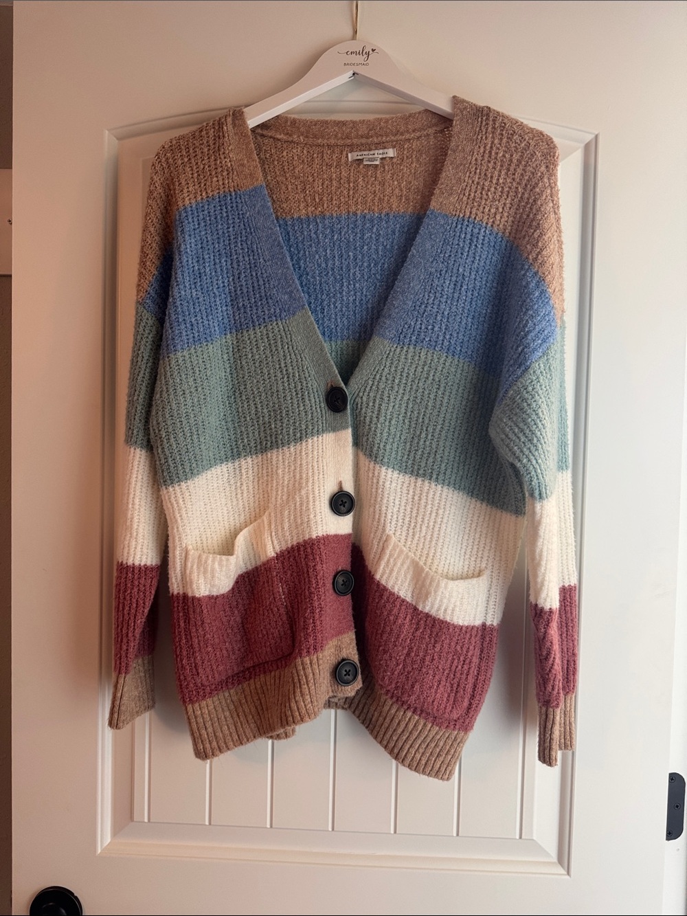 Striped Button-Front Women's Cardigan Sweater - Multicolor
